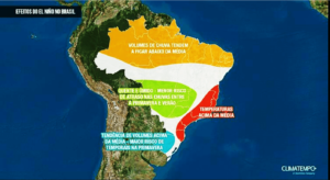 Impacto do fenomeno em diferentes partes do Brasil. Fonte: Climatempo